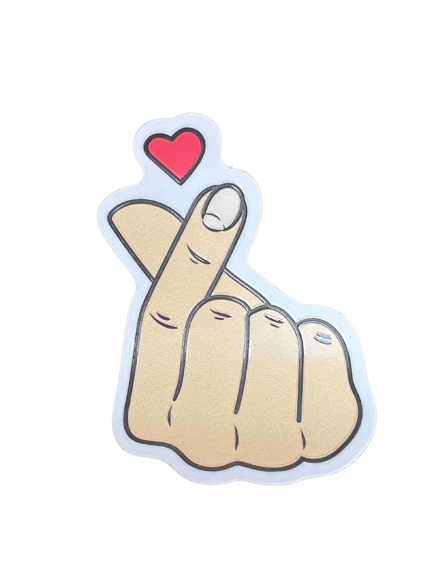 Finger heart sticker