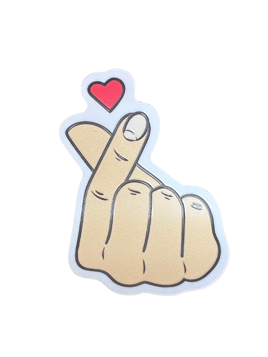 Finger heart sticker